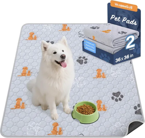 Vista 22 de WanpeeGoo Almohadillas lavables para orina para perros, paquete de 4 almohadillas absorbentes reutilizables para entrenamiento de perros