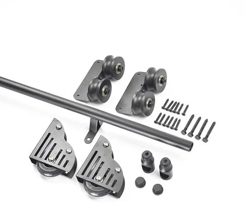 Luyckfrazy Rolling Library Ladder Hardware Kit Warehouse Bar Closet Sliding Ladder Kit with Floor Roller Wheels (No Ladder) Sliding Barn Door