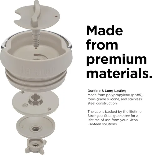 Vista 6 de Klean Kanteen TKWide - Tapa de café aislada a prueba de fugas, sin BPA, apta para lavavajillas, color gris pardo