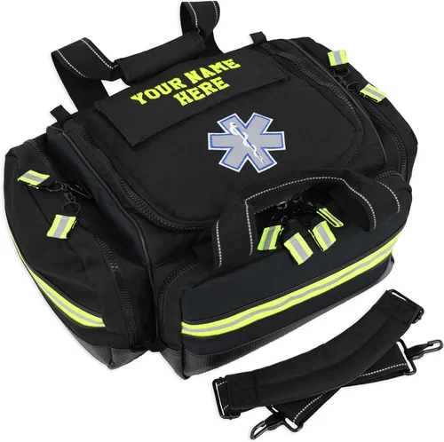 Lightning X Modular Grande EMT Medic First Responder EMS Trauma Jump Bag con Nombre Bordado - NEGRO