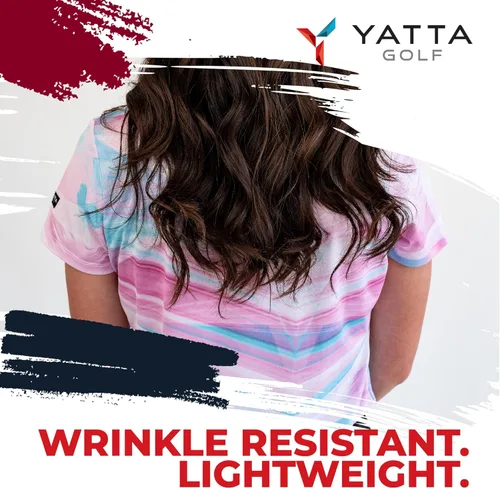 Vista 6 de YATTA GOLF Polo de golf para mujer, resistente a las arrugas, absorbe la humedad y cuello en V para mujer