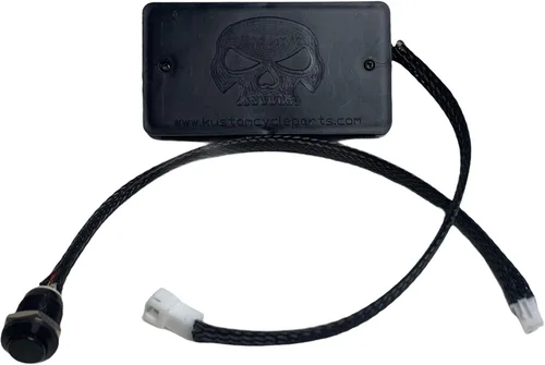 Vista 10 de Kustom Cycle Parts Mando a distancia universal para puerta de garaje hecho para adaptarse a los modelos Harley Davidson Touring. Botón de perfil