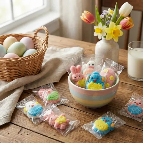 Vista 5 de Gomitas de malvavisco de Pascua, 10 diseños, bolsa envuelta individualmente de 4.5 onzas Gluten-Free & Dairy-Free Easter Candy, Fun Assorted Shapes