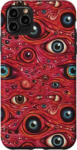 Vista 12 de iPhone X/XS Weirdcore Dreamcore Horror Trippy psicodélico Estuche de globos oculares