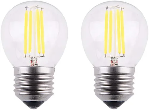 Vista 10 de Mini bombilla LED regulable estilo A15 con filamento LED, 2 W 200 lm, reemplazo incandescente de 25 W, base regular E26, color de luz blanca cálida