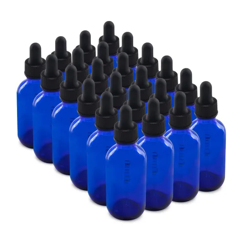 Vista 7 de The Bottle Depot - Paquete de 24 - Botella de vidrio de 2 onzas con cuentagotas (blanco) - Transparente esmerilado - Acabado de cuello 20-400