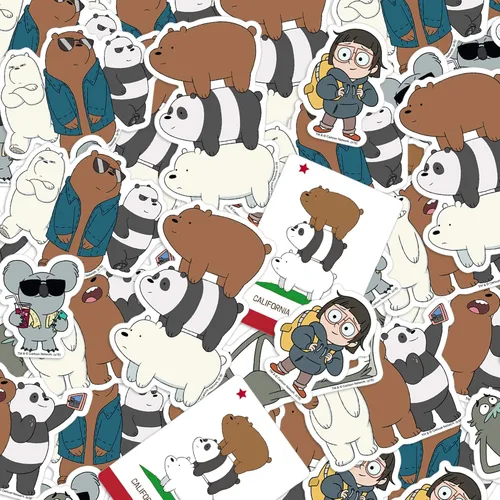 Vista 7 de Popfunk We Bare Bears Cartoon Network - Calcomanías coleccionables con oso de hielo, grizzly y panda (amigos)