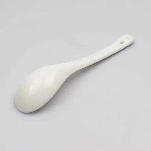 Vista 4 de Cucharas de sopa de cerámica para ramen, juego de 6 cucharas asiáticas de sopa japonesa, cuchara para ramen, fideos para albóndigas Pho Wonton