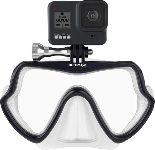 Vista 4 de Máscara de buceo sin marco con soporte para todas las cámaras GoPro Hero para buceo, esnórquel, apnea
