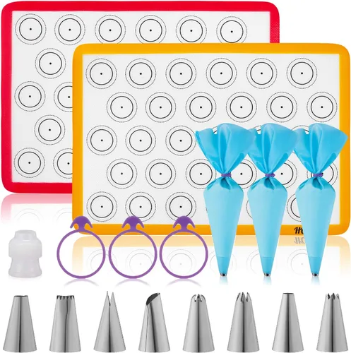 Vista 8 de HOTPOP Esteras de hornear de silicona de 0.75 mm, esteras de silicona antiadherentes para macarons - Lámina de silicona para bandejas de hornear
