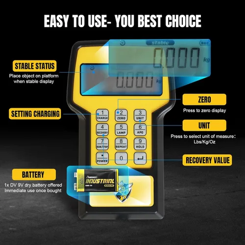 Vista 4 de Báscula de refrigerante mejorada de 220 libras de alta precisión programable HVAC, báscula electrónica de carga de refrigerante, báscula de freón