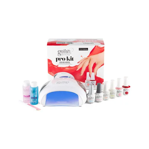 Gelish Pro Kit with Pro LED Light - Complete Manicure Set, UV/LED Nail Lamp, Gel Polishes, Essentials, Remover for Professional DIY Gel Nails At