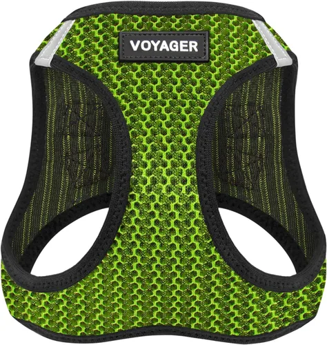 Vista 17 de Best Pet Supplies - Arnés de malla para todo tipo de clima, reflectante, antitirones, para perros y gatos pequeños y medianos, con velcro, hebilla
