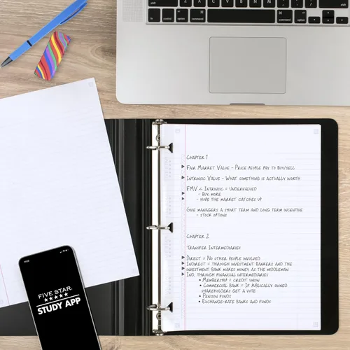 Vista 2 de Five Star Papel de hojas sueltas + aplicación de estudio, papel de cuaderno de relleno con rayas universitarias, reforzado, combate el sangrado