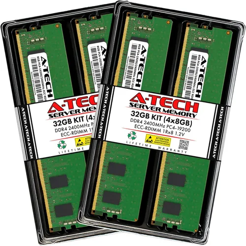 Vista 75 de A-Tech 4GB DDR4 2133MHz PC4-17000 ECC RDIMM 1Rx8 Single Rank 1.2V ECC Registered DIMM de 288 pines Módulo de actualización de memoria RAM