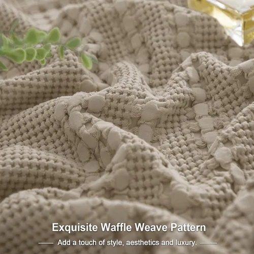 Vista 159 de PHF - Fundas de almohada 100% algodón con tejido gofre europeo, 26 x 26 pulgadas, 2 unidades para decoración elegante del hogar, para cama, sin