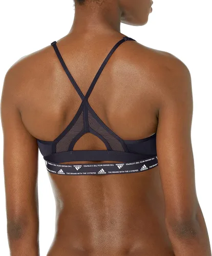 Vista 2 de adidas Sujetador de entrenamiento ligero de 3 rayas para mujer
