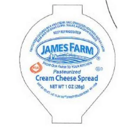 Vista 2 de James Farm PL Spread Queso Crema 1 oz 100ct paquete individual