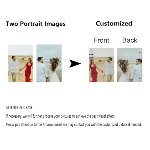 Vista 5 de Hwyuqiya Personalized Journal Notebook for Gift with Your Photo or Text, Custom Picture Diary, A5 PU Leather Notebook with 6-Ring Binder and 180