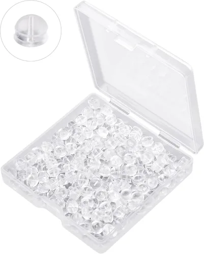 Respaldos de Aretes de Goma Suaves y Transparentes para Aretes de Botón Respaldos de Aretes de Silicona Hipoalergénicos Tope de Repuesto para