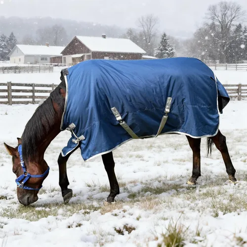 Vista 6 de Manta de caballo de participación premium de invierno 1200D, manta impermeable de peso medio