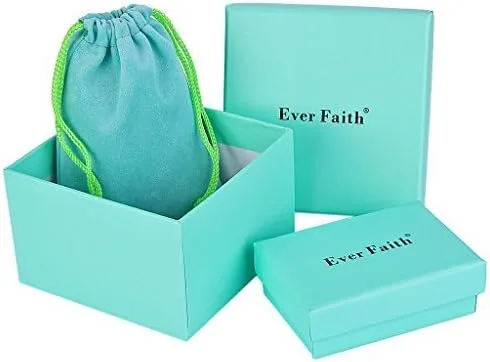 Vista 5 de EVER FAITH - Juego de collar y aretes con diseño de hojas y flores, de cristal austriaco