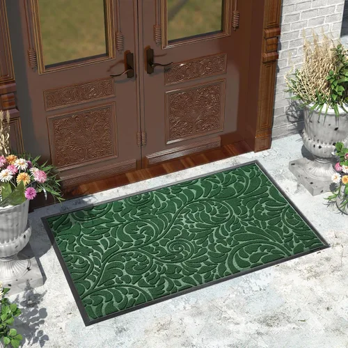 Vista 25 de Yimobra Tapete para puerta de entrada exterior, 29.5 x 17 pulgadas, impermeable, resistente, para puerta delantera, tapete antideslizante resistente