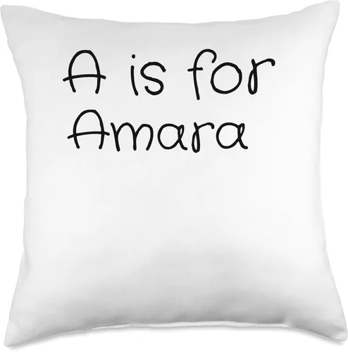 Vista 4 de Name Amara Classroom Daughter Custom School Kids Personalized A is for Amara Name Student Kindergarten Girl Throw Pillow, 16x16, Multicolor