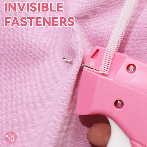 Vista 7 de Pistola de puntada portátil para ropa, 1000 sujetadores blancos y 1000 rosa/blanco