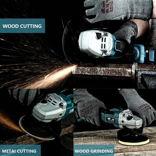 Vista 5 de Amoladora angular inalámbrica de 20 V, amoladoras inalámbricas de 4-12 pulgadas, herramienta de corte de metalpulido, con batería y cargador de 2.0