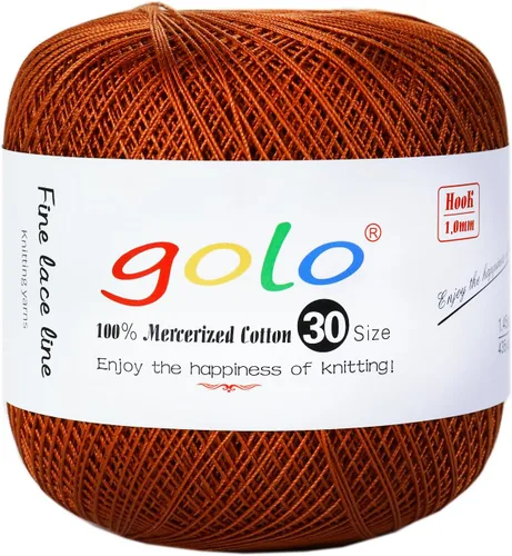 Vista 125 de Golo 3 bolas de hilo de ganchillo tamaño 30, hilo de bordar y lana para tejer a mano para calados 045