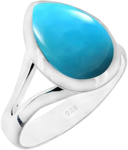 Vista 16 de Anillo de piedras preciosas naturales Anillo de plata ajustable hecho a mano Anillo de piedras preciosas en forma de pera Plata de ley 925