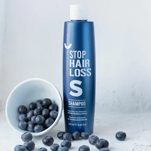 Vista 4 de Compagnia Del Colore Champú Stop Loss con extracto de arándano bio - Brillo de labios estrellados gratis 0.3 fl oz (8.5 fl oz/8.45oz)