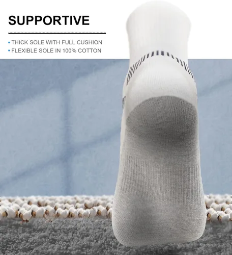 Vista 3 de KEMISANT - Calcetines deportivos para hombre, 6 pares, de compresión para correr, para hombre, con suela acolchada completa