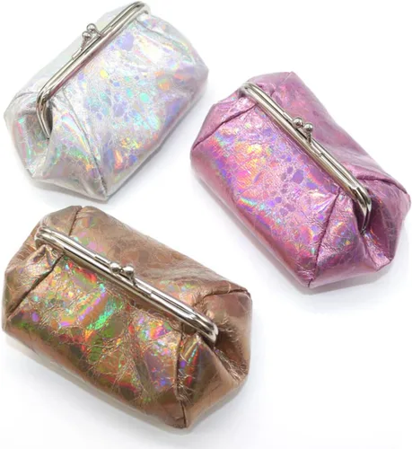 Vista 7 de Bolsa de cierre grande para niñas con cierre de capacidad para monederos elegantes monedero cierre de capacidad para mujer beso portátil a la moda