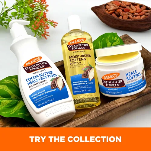 Vista 12 de Palmer's Loción sólida de terapia diaria de manteca de cacao con vitamina E, hidratante corporal para piel extremadamente seca, suaviza y calma