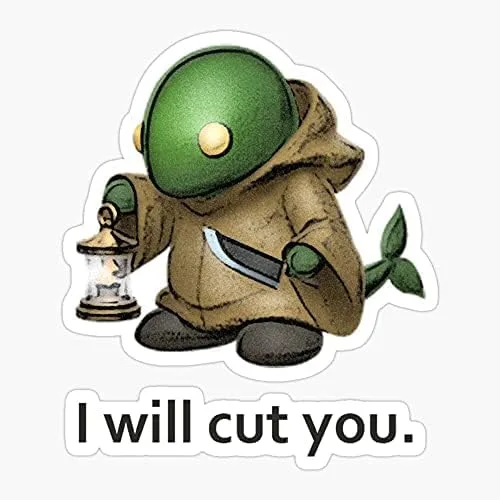 Calcomanía de vinilo con diseño de cuchillo de fantasía Tonberry Ff Final Games, despegar y pegar a cualquier superficie lisa