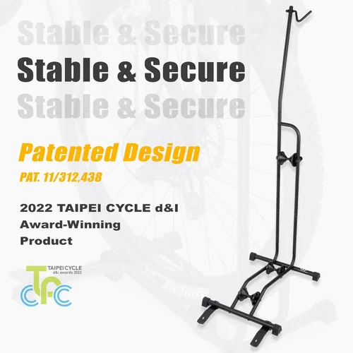 Vista 3 de CyclingDeal Soporte de Bicicleta para Piso - Soporte de Bicicleta Vertical y Horizontal - Soporte de Almacenamiento de Bicicletas - Soporte