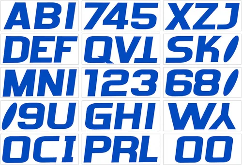 Vista 14 de Kit de números para registro de fábrica Hardline Products en color azul y negro, Negro sólido