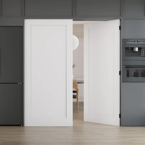 Vista 14 de WINSTELLAR - 1 panel estilo coctelera de 18 x 80 pulgadas, losa blanca imprimada para puerta interior de núcleo sólido, puerta de dormitorio