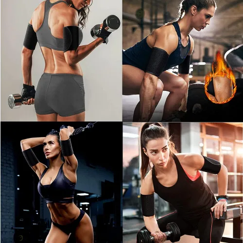 Vista 2 de Recortadores de brazos, bandas de brazo para mujer, entrenamiento de brazo, reductor de grasa, bandas de sudor