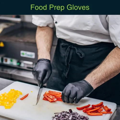 Vista 3 de FifthPulse Guantes desechables de vinilo negro - Guantes de examen médico sin polvo y látex