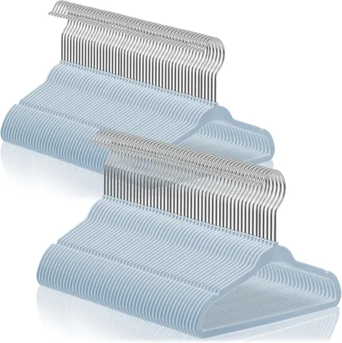 Vista 11 de Casafield 100 perchas de terciopelo para bebé, tamaño de 11 pulgadas, para ropa de bebés y niños pequeños, color morado