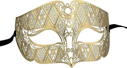 Vista 2 de Un par de preciosas máscaras venecianas para parejas, accesorios de disfraces de fiesta