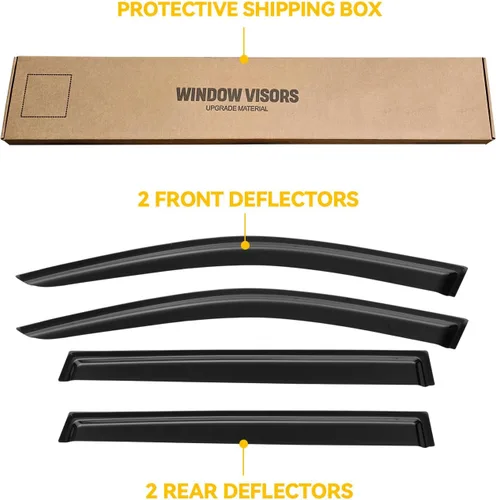 Vista 138 de Visera de ventana para Jeep Cherokee 1984-2001 (Excluye Modelo Limited), Protectores Guards Shields de lluvia de canal exterior, Deflector