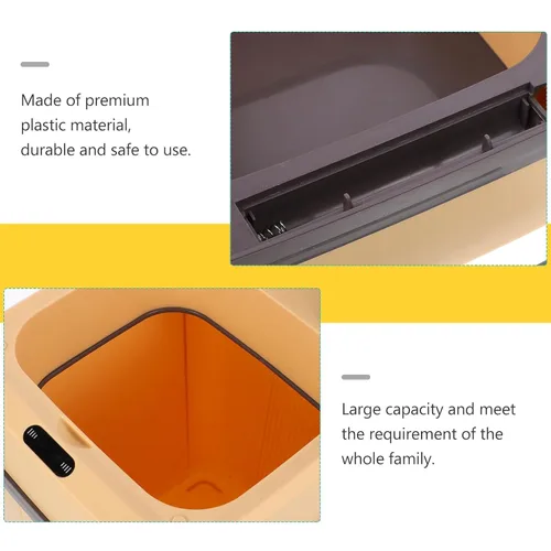 Vista 4 de Automatic Induction Trash Bin Smart Sensor Waste Can for Kitchen Office Bedroom Touchless Operation Dustbin in Khaki