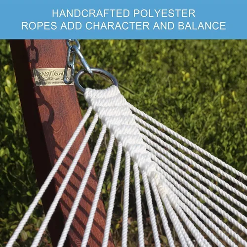Vista 5 de Lazy Daze Hammocks - Hamaca doble de tela acolchada de 12 pies con barras de suspensión y almohada desmontable, capacidad de carga de 450 libras
