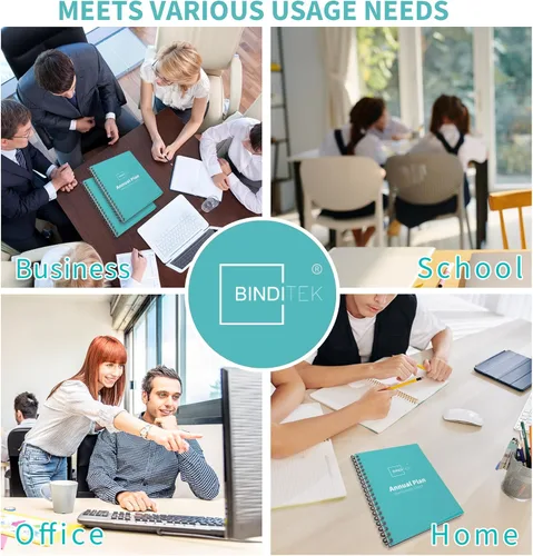 Vista 7 de Binditek Paquete de 60 bobinas de encuadernación espiral de plástico, multi tamaño (8 mm, 10 mm, 11 mm, 14 mm, 16 mm), paso 3:1, 36 bucles