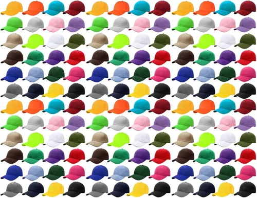 Vista 53 de Falari - 24/144 unidades de gorra de béisbol unisex, lisa y de tamaño ajustable, venta al por mayor