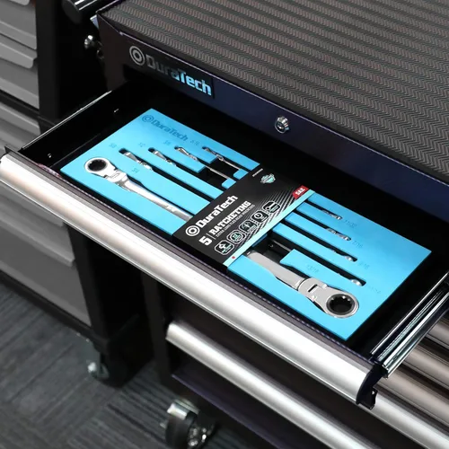 Vista 7 de DURATECH Juego de llaves de trinquete extralargas de cabeza flexible, juego de llaves de extremo de caja doble, 5 piezas, SAE, 5/16 pulgadas a 13/16